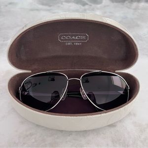 Coach Lafayette Chrome Aviator Sunglasses